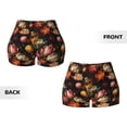 thumbnail image 3 of Sigee Colorful Tulips Print Women's High Waist Workout Shorts - Squat Proof, Tummy Control, Yoga and Gym Activewear-, 3 of 9