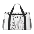 thumbnail image 1 of Balery Cute Ghost Simple Drawing Bolsa de Gimnasio para Mujeres, Bolsa de Viaje con Bolsillo Húmedo, Bolsa de Fin de Semana para Mujeres, Bolsa de Viaje Resistente al Agua, 1 of 7
