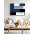 thumbnail image 4 of Navy Blue Black Grey Wall Art for Living Room,Canvas Picture Wall Decor for Bathroom Bedroom,Modern Irregular Geometric Abstract Painting Artwork for Office Kitchen Hallway Dining Room Decor 24"x32", 4 of 8