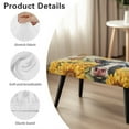 thumbnail image 6 of Xoenoiee Cow Butterfly Sunflower Print Waterproof Bench Cover, Stretch Jacquard Dining Bench Cover for Bedroom, Living Room, Kitchens, Protector Chair Bench Piano Bench Seat Covers Stool Slipcover, 6 of 7