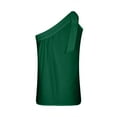 thumbnail image 4 of iHengLiXing 2026 Plus Size Tank Tops for Women Dressy Casual One Shoulder Tops For Women Summer Chiffon Tie Bow Knot Sleeveless Tank Tops Loose Fit Green L, 4 of 9