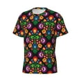 thumbnail image 3 of Yiaed Traditional Floral Polish Print Mens Short Sleeve Tight Fit T-Shirt, Crewneck Casual Tee-3X-Large, 3 of 5