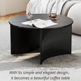 thumbnail image 6 of Wooden Round Coffee Table with Curved Base, 31.5’’ Modern Black Center Table, Tea Table for Apartment, Living Room, Small Space, 6 of 9