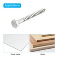 thumbnail image 4 of Unique Bargains Hex Head Lag Screws Bolts, 1/4' x 2-1/2' 304 Stainless Steel Partial Thread Wood Screws, 5 Pack, 4 of 6