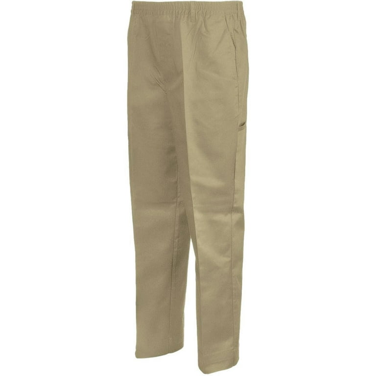 Full Elastic Waist Pants with Mock Fly 5 Pocket Belt Loops Walmart