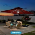 thumbnail image 4 of Crestlive Products Square Solar LED Cantilever Umbrella, 11FT, Includes 350lbs Umbrella base with Wheels, 360-degree Rotating, Black, 4 of 7