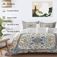 thumbnail image 3 of 3 Piece Ethnic Rustic Duvet Cover Set Twin Size,Microfiber Comforter/Quilt Cover with Corner Ties and 2 Pillowcases,Boho Southwestern Heritage Orange Blue Green All Season Bedding with Zipper Closure, 3 of 8