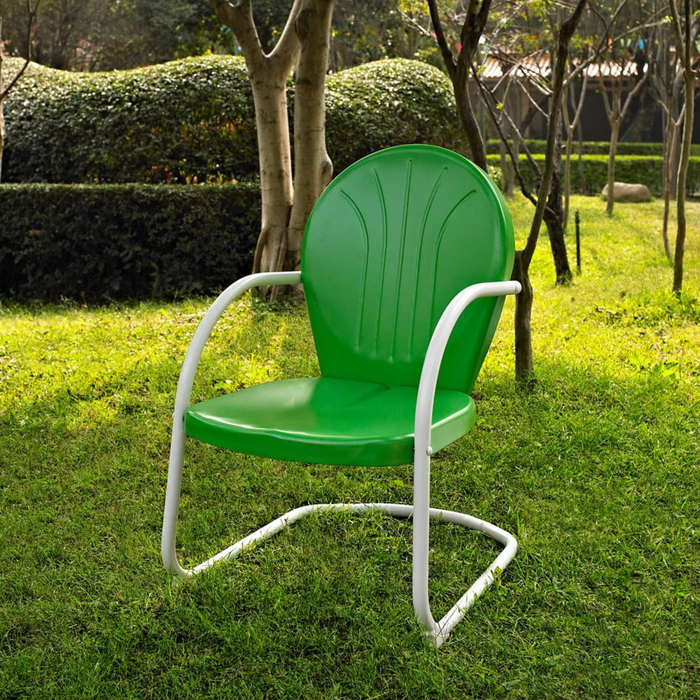 Crosley Furniture Griffith Vintage Inspired Outdoor Backyard Patio Chair, Green