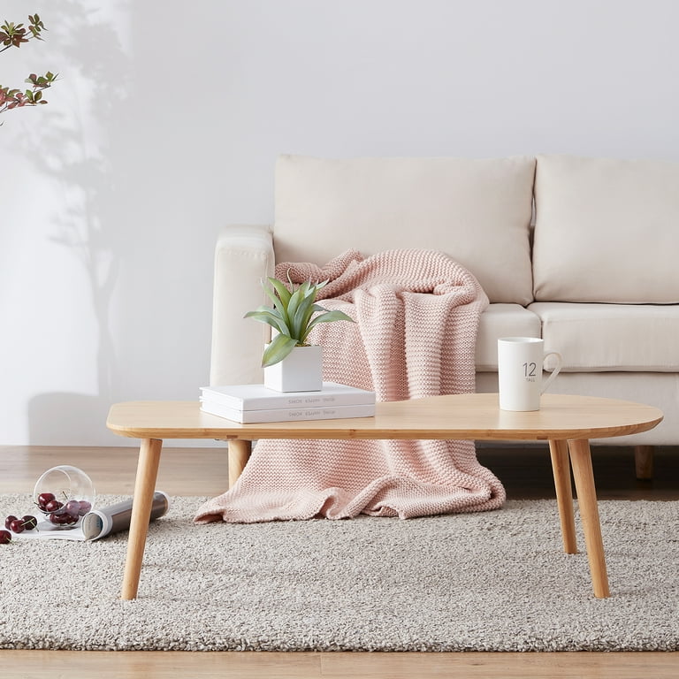 CENZEN Eco-Friendly Bamboo Coffee Table, Japanese Style Low