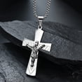 thumbnail image 4 of Classic Design Commemorate Jesus Cross 14K Yellow Gold Pendant Necklace Men Women Fashion Cross Necklace Trendy Jewelry Pendant, 4 of 6