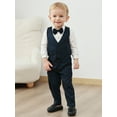 thumbnail image 4 of CARETOO Baby Boy Clothes Wedding Suits 0-18M Formal Infant Dress Shirt Vest Pants Tie Cotton Fabric, 4 of 23