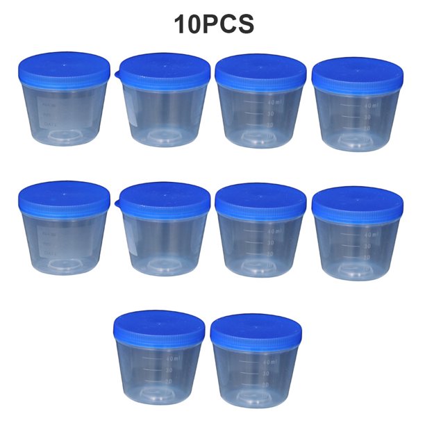 10Pcs Urine Specimen Cup Container Sample Cups With Lids For Fluid