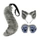 thumbnail image 3 of Conjunto de orejas y cola de animal, accesorios para disfraz de Halloween, tocado, disfraz de pata Gris oscuro, 3 of 9