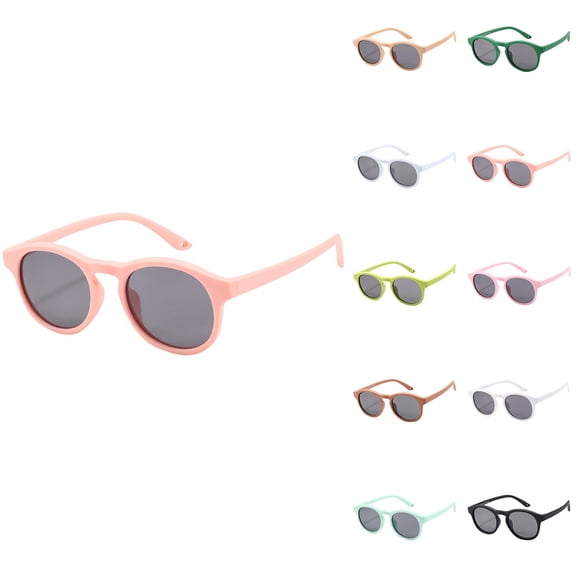 Auroural 2-12 Years Kids Sunglasses Girls Boys Summer Solid Color Silicone Sunglasses for Boys and Sun Shading and Protection Fashionable Sunglasses