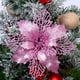thumbnail image 5 of Bearachild 10 piezas de flores artificiales de Navidad, adornos de árbol de Navidad con purpurina, diseño hueco reutilizable, decoración de Kits de decoración para fiestas rosa, 5 of 6