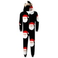 thumbnail image 2 of Zwiiyzr 2024 Family Christmas Pajamas Matching Sets Onesie Trendy Lattice Print Plush Long Sleeved Jumpsuit Family Parent-Child Wear Mom Black, 2 of 7