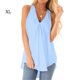thumbnail image 1 of Guardurnaity Camisa sin mangas con cuello en V y dobladillo irregular plisado para mujer Prendas para la parte del cuerpo Cielo azul SG, 1 of 2