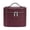 Wine red, variant on Travel Makeup Bag for Women, PU Leather Cosmetic Train Case with Removable Divider, Portable Hand‑held Toiletry Organizer Bag, Double Zipper Make‑up Storage Case for Vacation, Business Trip, Daily
