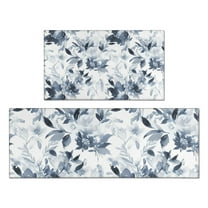 Pioneer Flower Floral Print Pattern Kitchen Rugs Sets Of 2,Anti Fatigue Kitchen Mat Rugs Non Slip Washable,Decorative Kitchen Floor Mats for Kitchen,Sink,Laundry,17"x30" 17"x47"