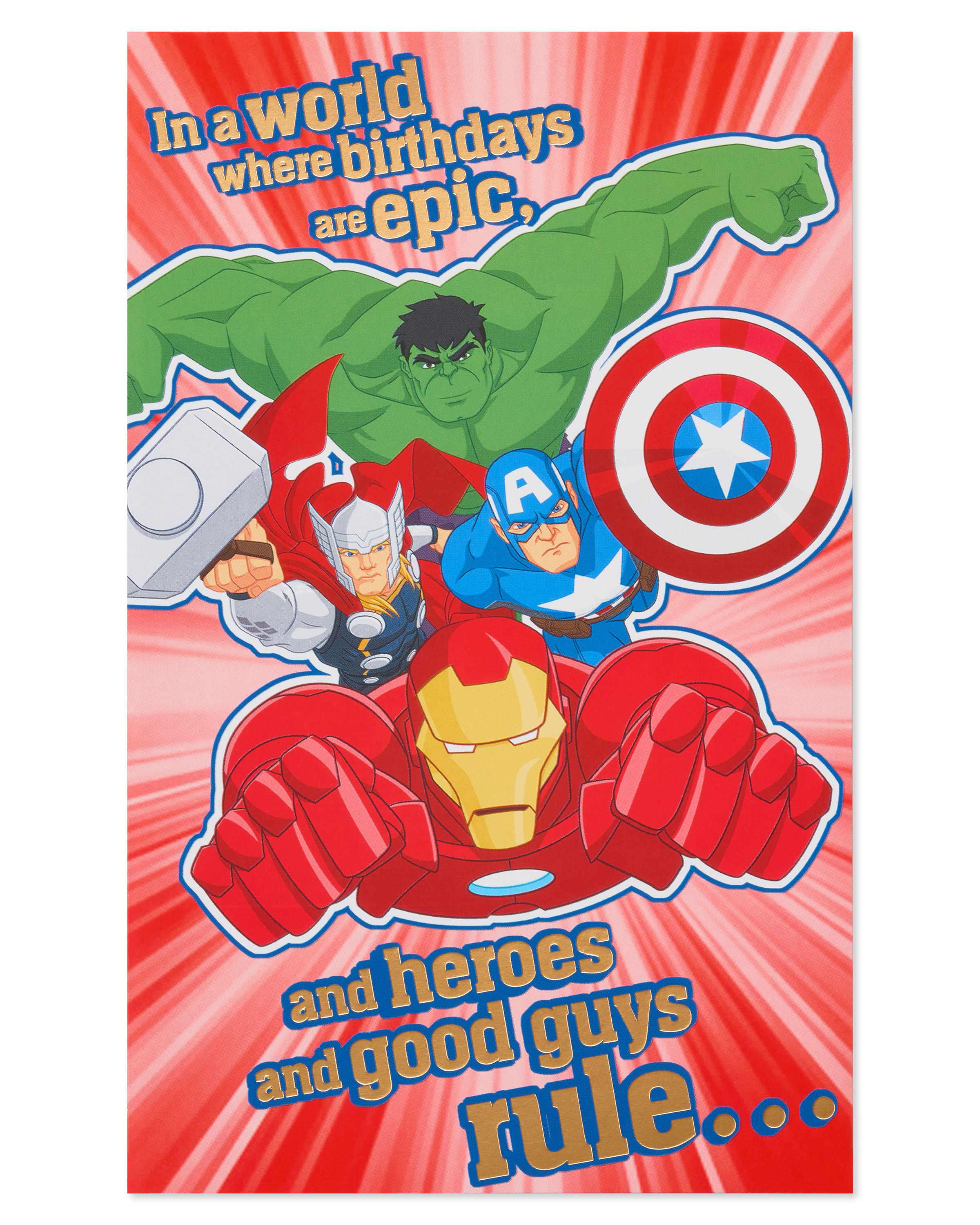 American Greetings Avengers Birthday Card for Boy with Foil - Walmart.com