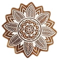 thumbnail image 1 of IBA Indianbeautifulart Textile Printing Block Floral Mandala Hand Carved Wooden Stamp Wood Block Printing Textile Stamp For Fabric /Pottery Blocks- 5 Inches, 1 of 6