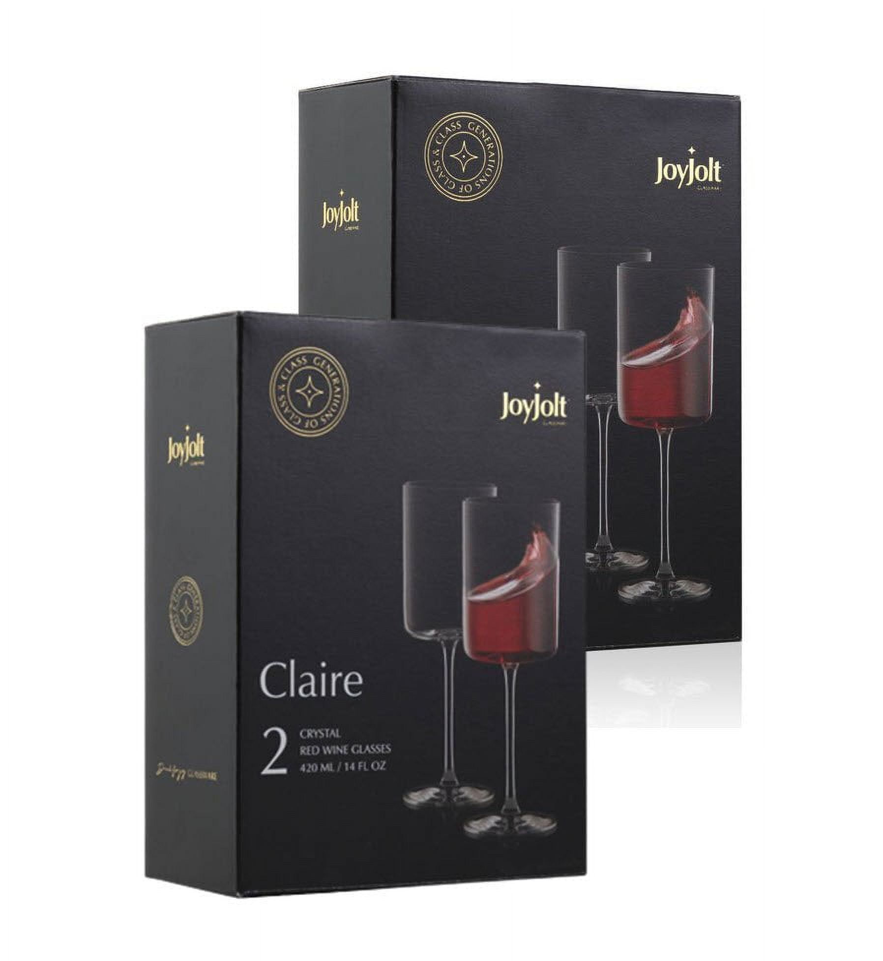 JoyJolt Claire Stemmed Red Wine Glasses Set of 4