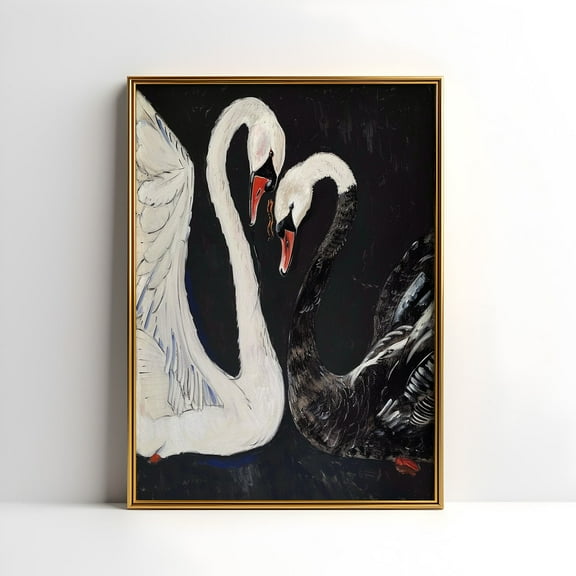 Kna Prints - Hilma Af Klint "The Swan No 1" Print - Japandi Style Large Wall Art, Eclectic Vintage Exhibition For Living Room Decor UNFRAMED-8x12
