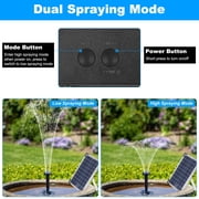 JelyHT 6W Solar Bird Bath Fountain 3-Tier Waterfall Pump with LED Lights Battery Backup for Patio Yard Garden Pond
