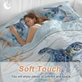 thumbnail image 4 of Cal King 4 Piece Bedding Set Summer Sea Turtle Starfish Blue Coral Soft Breathable Duvet Cover and Pillowcase,Marine Animals Underwater World Duvet Cover Set Bed Sheets for Bedroom Dormitory, 4 of 9