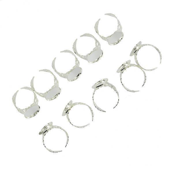 2x 10x Base de Bisel Flor Filigrana Accesorios DIY Bricolaje Sunnimix Anillos en blanco