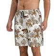 thumbnail image 2 of Rocae leaf Moose fox owls tree for Men's Beach Shorts Casual Elastic Waist Drawstring Summer Beach Shorts,S-3XL-Medium, 2 of 6
