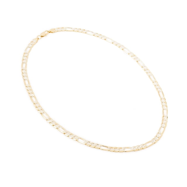 Cadena Figaro 3x1 Bitono 6.5mm Unisex 60 cm Chapa De Oro 18k Ametrinaa MPCA0015-60