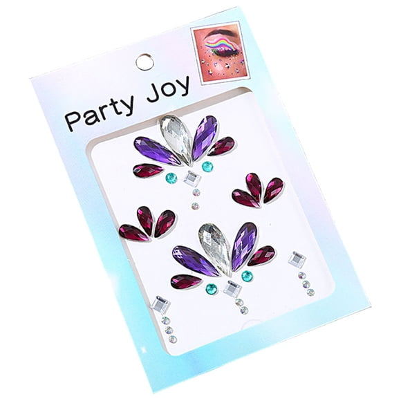Xingzhi Eye Body Face Rhinestone Self Adhesive Stickers Geometric Shape Bling Crystal Makeup Jewelry DIY Women Costume Type 7 1Set