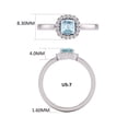 thumbnail image 3 of TimeLe$$ Classics Round and Cushion Cut Natural Aquamarine Gemstone Ring in 14K White Gold (Size: 7.5), 3 of 6