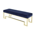 thumbnail image 2 of Pangea Home Laurence 18" Stainless Steel Bench in Gold & Navy Velvet, 2 of 3