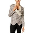 thumbnail image 2 of I.N.C Womens Draped Jacket, Beige, XX-Large, 2 of 2