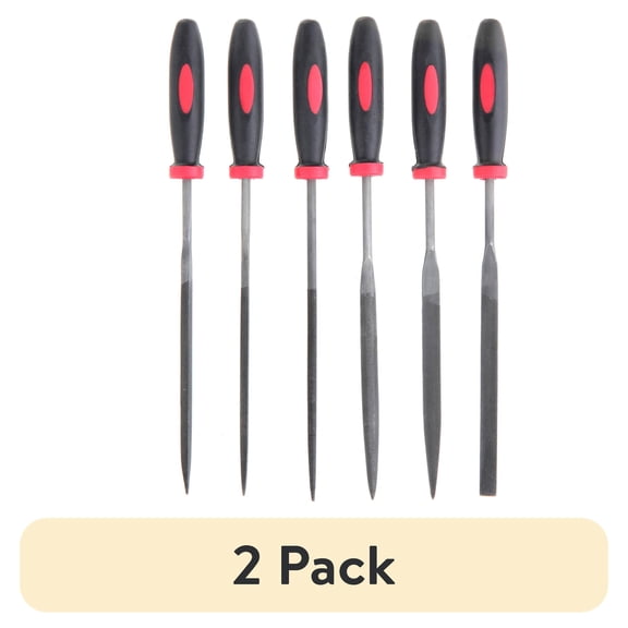 (2 pack) Hyper Tough 6-Piece Needle File Set TR17075C, 0.18lbs, New Condition