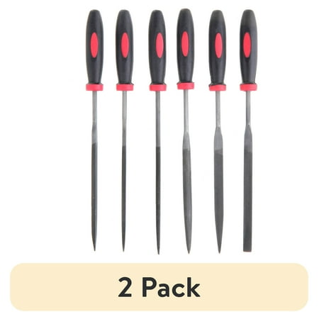 (2 pack) Hyper Tough 6-Piece Needle File Set TR17075C, 0.18lbs, New Condition