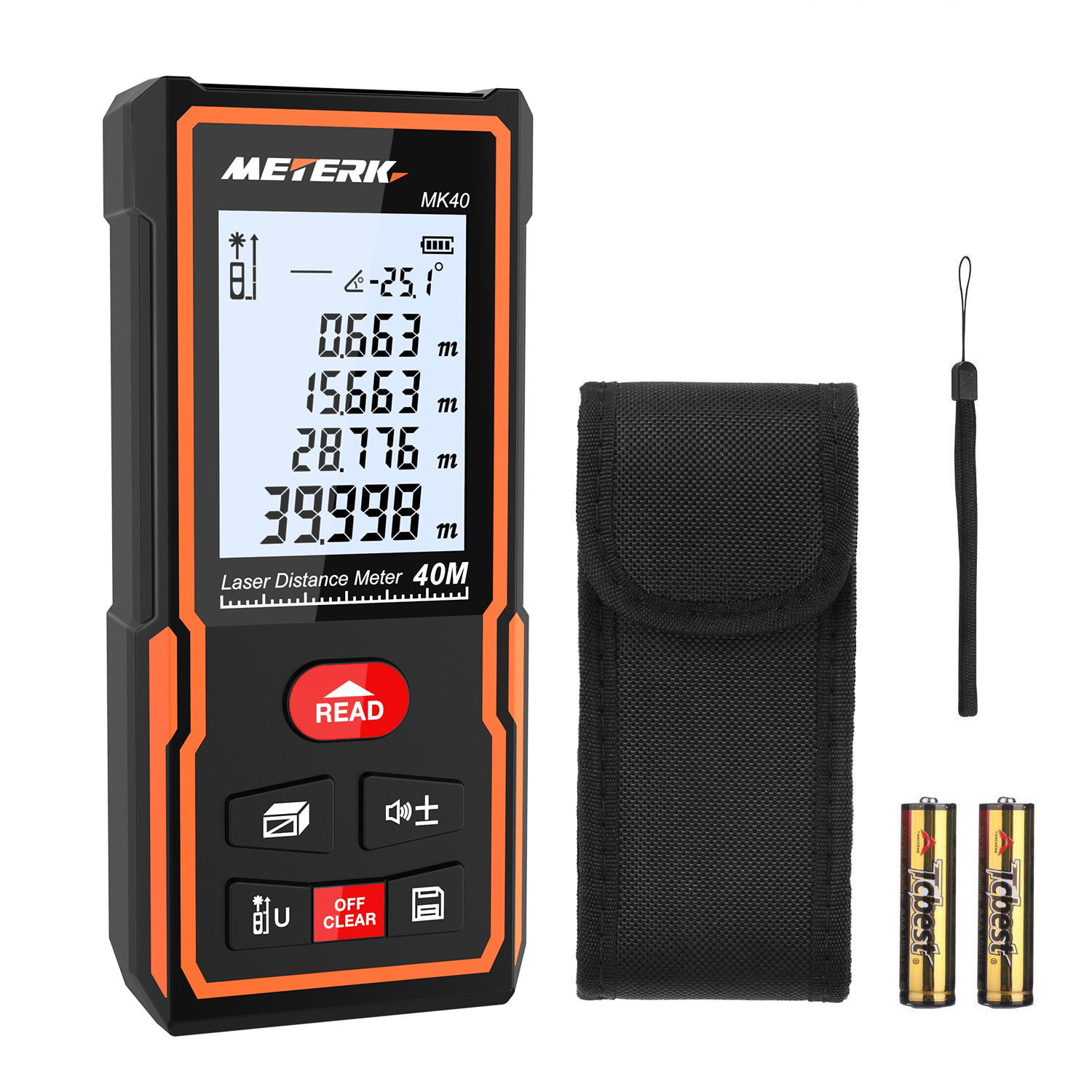 PREXISO Mini Laser Measure Volume Modes Distance and Pythagorean Area 135Ft Rechargeable Laser Distance Meter with High Accuracy Multi-Measurement Units M/In/Ft