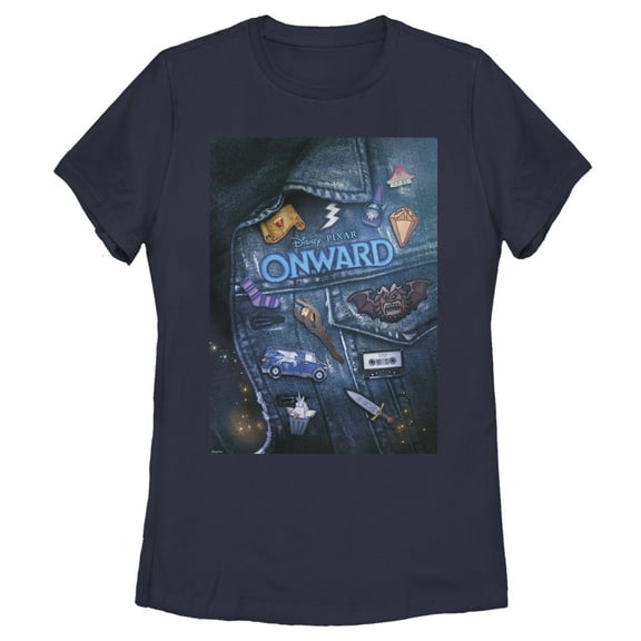 Women's Onward Barley Denim Jacket Poster  Graphic Tee Navy Blue X Large