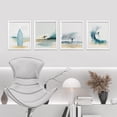 thumbnail image 2 of PixonSign 4 PCS Adhesive Canvas Poster Watercolor Pastel Surfboard Ocean Wave Beach Whale Fin Framed Wall Art Digital Art Set Modern Art Decorative Wall Décor for Bedroom, Office -11"x14" White, 2 of 5