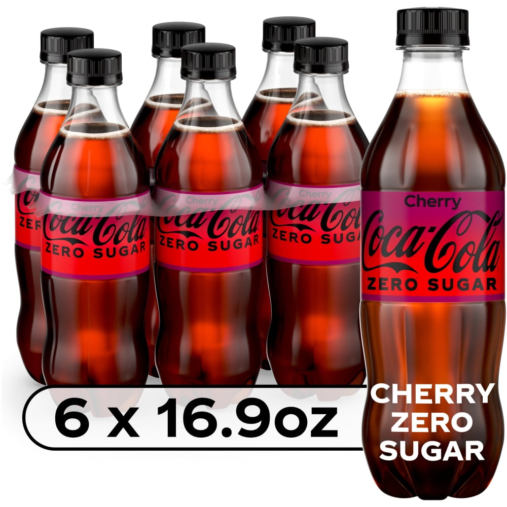 Coca-Cola Zero Sugar Cherry Soda Bottles 6 CT / 16.9 fl oz - 2 Box