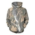 thumbnail image 4 of Womens Camo Hoodies Oversized Maple Leaf Fleece Pullover Sweatshirts Long Sleeve Unisex Mens Shirts Tops, 3XL Camouflage, 4 of 7