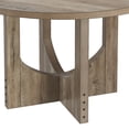thumbnail image 6 of ModFusion Round Dining Table for 4-6 People, Waterproof Wooden Oak Rustic Kitchen Table, Pedestal Base, Farmhouse Dinner Pantry, Charcoal Gray, 6 of 10