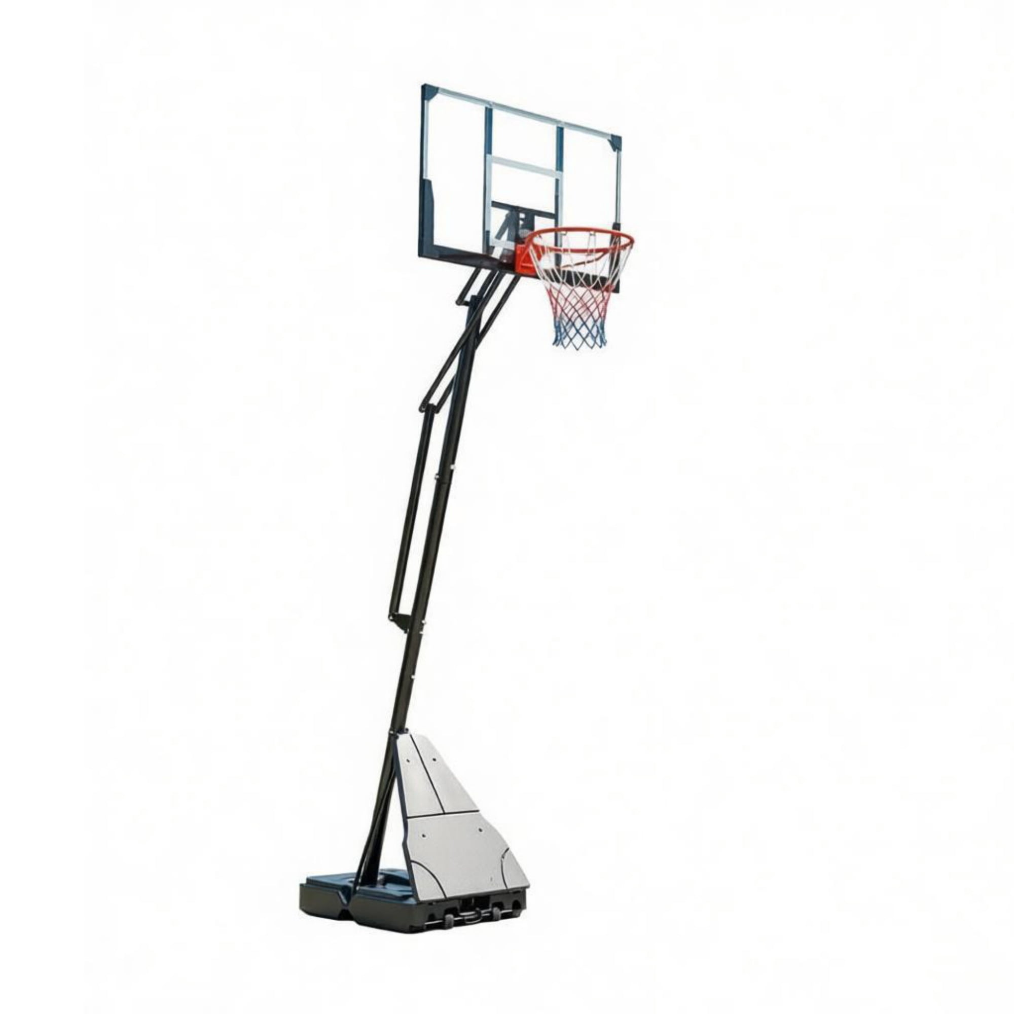 8-10FT Crank Adjustable Portable Basketball Hoop with Fillable Base Auto Ball Return System, Weatherproof Steel Frame PC Backboard with Rolling Wheels
