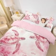 thumbnail image 2 of spefrowx Ink Pink Turtle Bedding for Women Girls, Blush Coral Fish Seashell Duvet Cover Full, Pink Reversible, 3pcs, 1 Duvet Cover and 2 Pillowcases, 2 of 6
