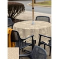 thumbnail image 5 of Outdoor Tablecloth with Umbrella Hole for Patio/Picnic/Party/Camping, Beige Floral Waterproof Table Cloth Square Cover Washable, Vintage Spring Botanical Flowers (54"x 54"), 5 of 8