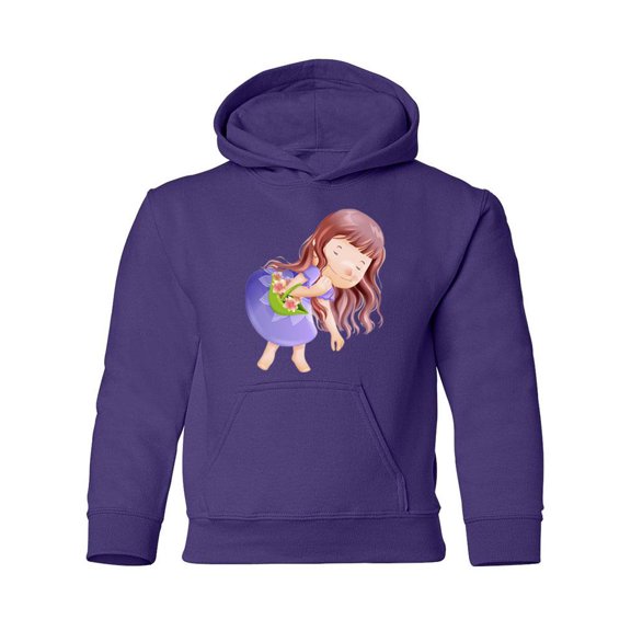 Sweet Child With Flowers Hoodie Juniors -Image by Shutterstock, Large