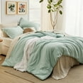 thumbnail image 1 of Juego de edredón Bedsure Queen Green, 7 piezas, para todas las estaciones, 1 of 9