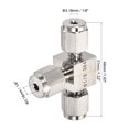 thumbnail image 2 of Uxcell 1/8" OD Tube 3 Way Tee Union Stainless Steel Quick Connect Compression Fittings, 2 of 5